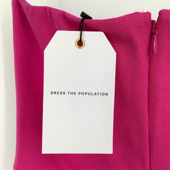 NEW! Dress the Population Size X-Small Kai Fuchsia Gown XS Prom Formal G17-10 - Picture 5 of 8